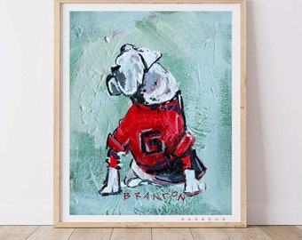 Georgia Bulldogs "Good Ole Red Sweater" by Brandon Thomas | Officially Licensed Archival-Quality University of Georgia UGA Art Print