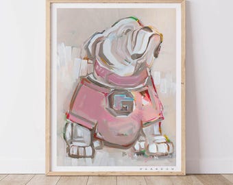 Georgia Bulldogs "Color Rush Uga" by Brandon Thomas | Officially Licensed Archival-Quality University of Georgia Art Print