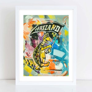 Maryland Terrapins "Vintage Testudo the Terp" by Brandon Thomas | Archival-Grade Giclee Fine Art Print