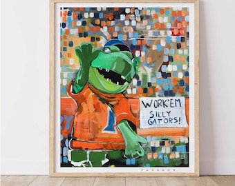 Florida Gators "Work'em Silly Gators" Albert in the Swamp | Archival-Quality Art Print by Brandon Thomas