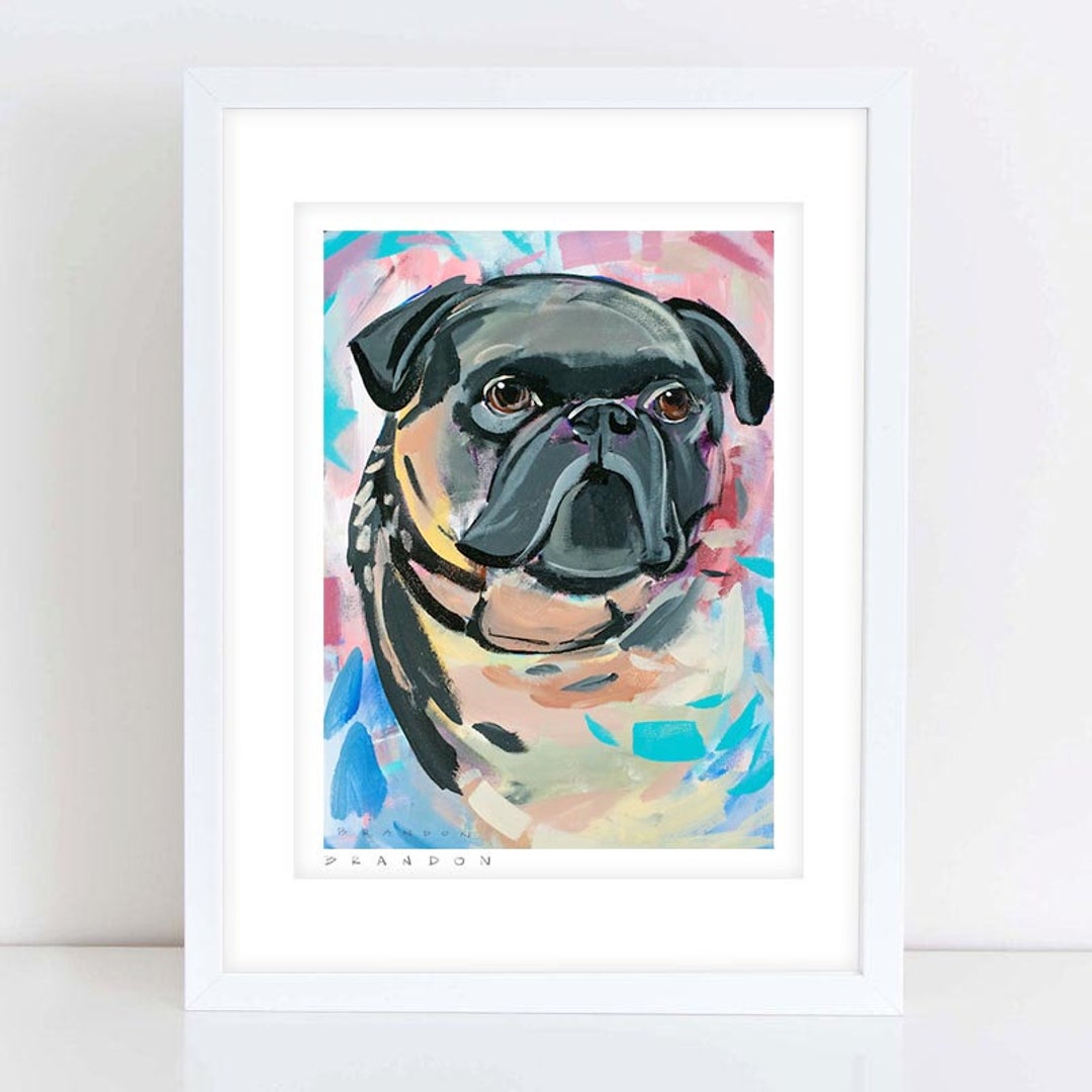 Swirling Pug Archival-quality Art Print by Brandon Thomas