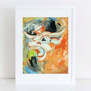 Texas Longhorns &quot;Vintage Bevo&quot; Hook&#39;em | Archival-Grade Giclee Art Print
