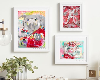 Alabama Crimson Tide Print Collection by Brandon Thomas | 3-Piece Archival_Quality Art Print Set