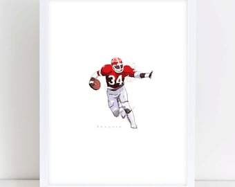 Georgia Bulldogs "Herschel Walker" by Brandon Thomas | Archival-Quality Giclee Print