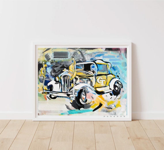 Georgia Tech Yellow Jackets "Vintage Ramblin Wreck" by Brandon Thomas | Archival Giclee Fine Art Print