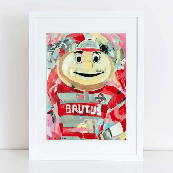 Ohio State Buckeyes Brutus Painting Print