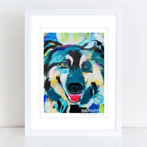 Aussie Australian Shepherd Painting Print