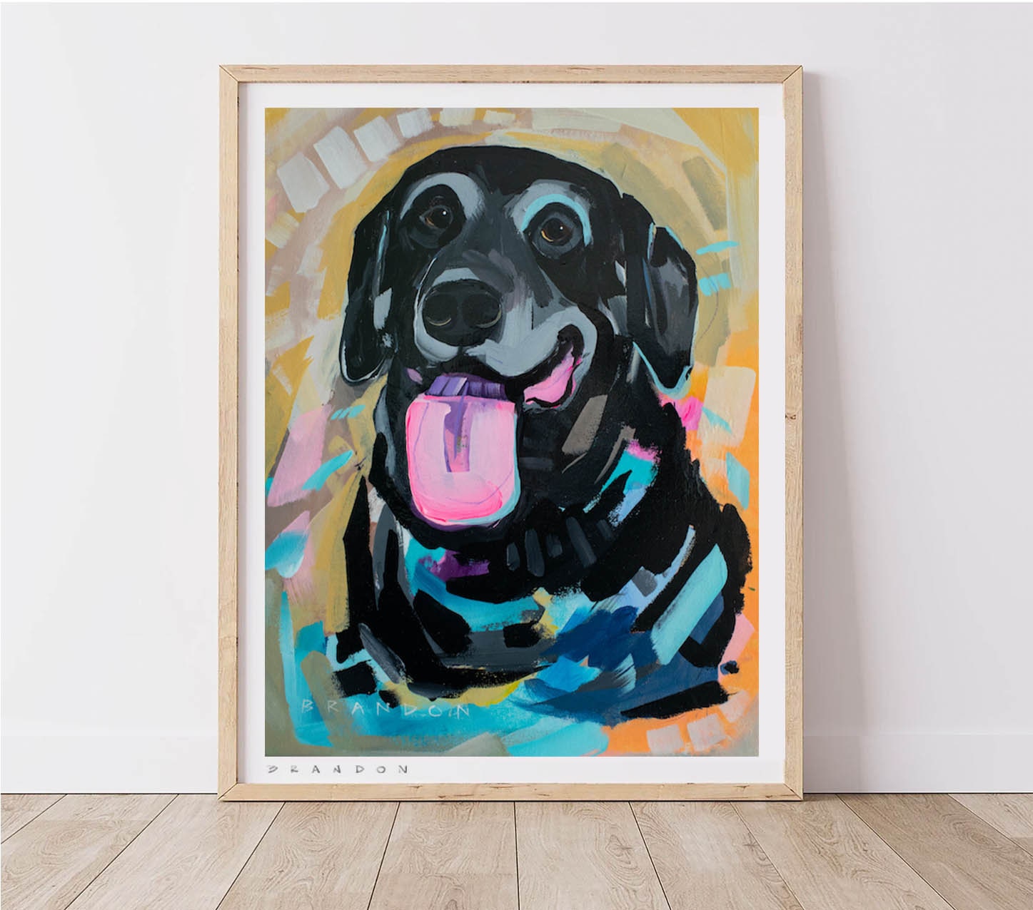 Black Lab Tan Burst Archival quality Print Etsy UK