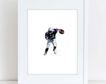 Auburn Tigers "Bo Jackson #34" Hand-Illustrated | Archival-Quality Illustrative Print