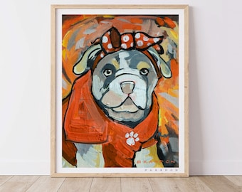 Clemson Tigers "Bulldog Puppy in Polka Dots" National Championship | Archival-Quality Art Print