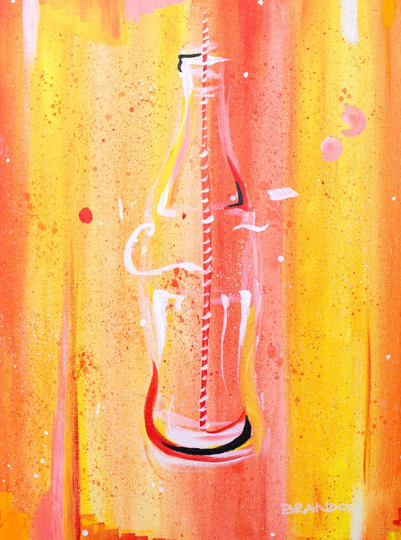 K005 Coke Bottle Sunset Painting Print