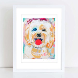 Orange Cream Shih-Poo Shi Tzu Painting Print