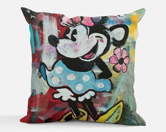 Modern Minnie Mouse 18x18 Pillow by Brandon