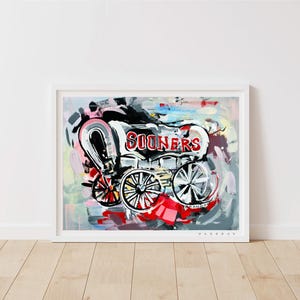 Oklahoma Sooners Boomer Schooner Wagon Painting Print