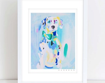 Dalmatian in Blue Painting Print