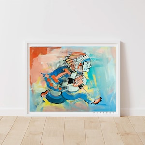 Illinois Fighting Illini &quot;Vintage Chief Illiniwek&quot; by Brandon Thomas | Archival-Grade Giclee Fine Art Print
