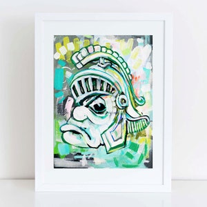 Michigan State Spartans &quot;Vintage Sparty&quot; by Brandon Thomas | Archival Grade Giclee Fine Art Print
