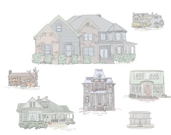 Custom Illustration of Any House or Building* + Archival Watercolor Print