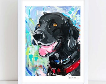 Black Lab Labrador Retriever Painting Print