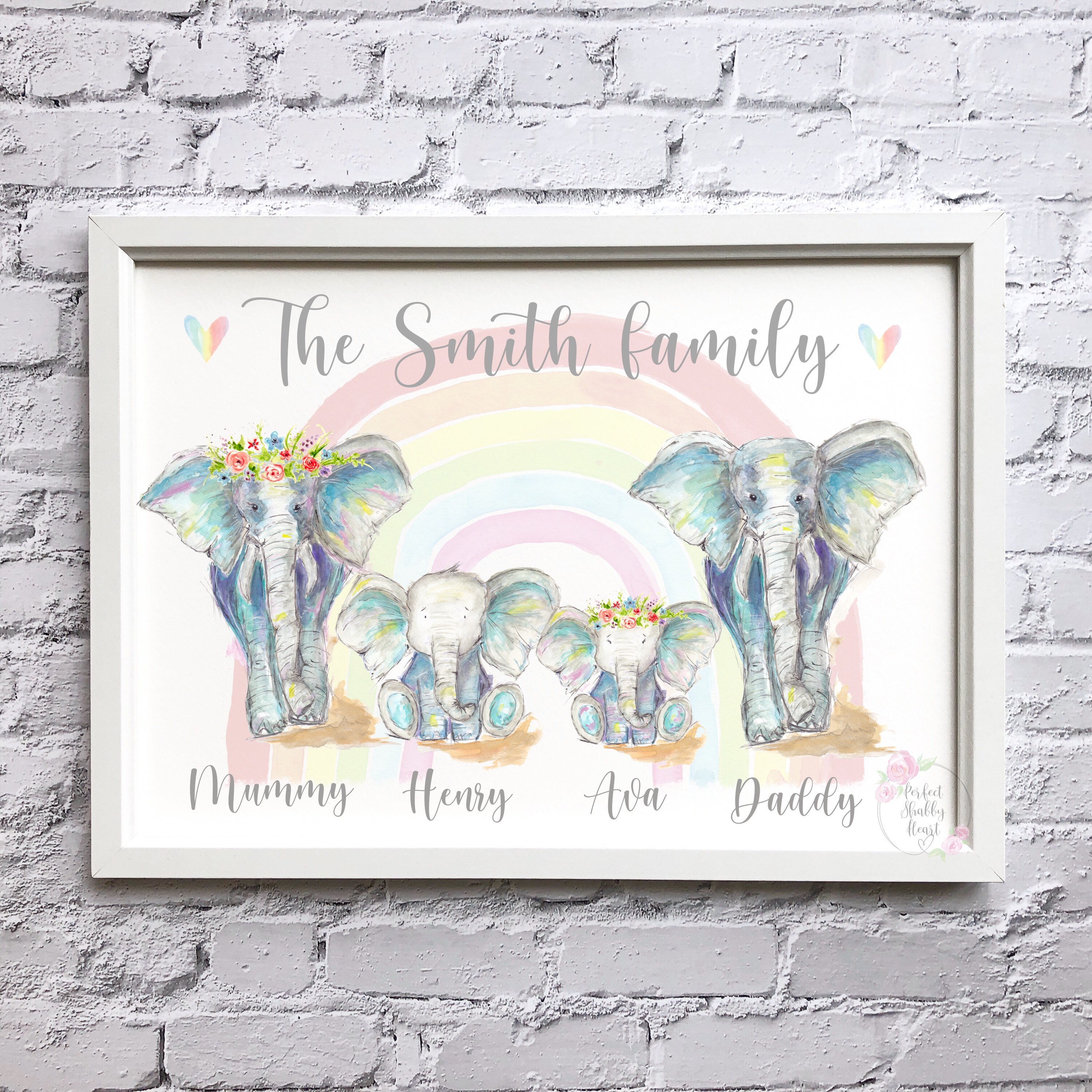 Elefant Familie Druck Elefant Andenken personalisierte Etsy.de