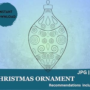 Digital Christmas Ornament-Quilling Pattern-Quilling paper art- Quilling ortament template- Instant download