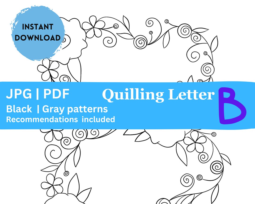 Quilling Letter B Custom Monogram Letter Floral Paper Pattern Letter B ...