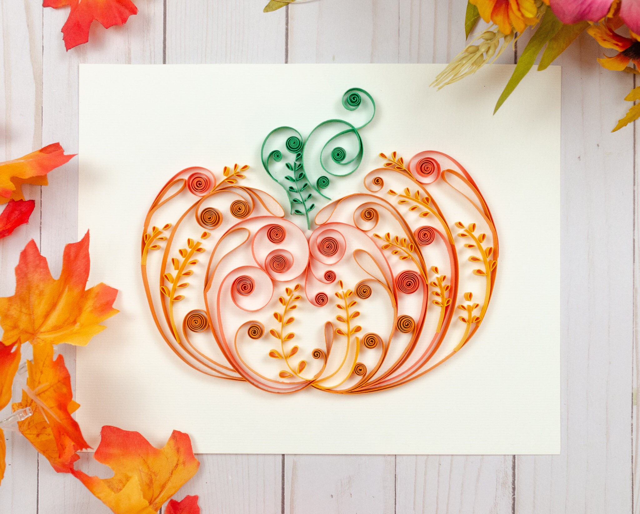 Fall Quilling Pumpkin Template Quilling Pattern for Etsy Hong Kong