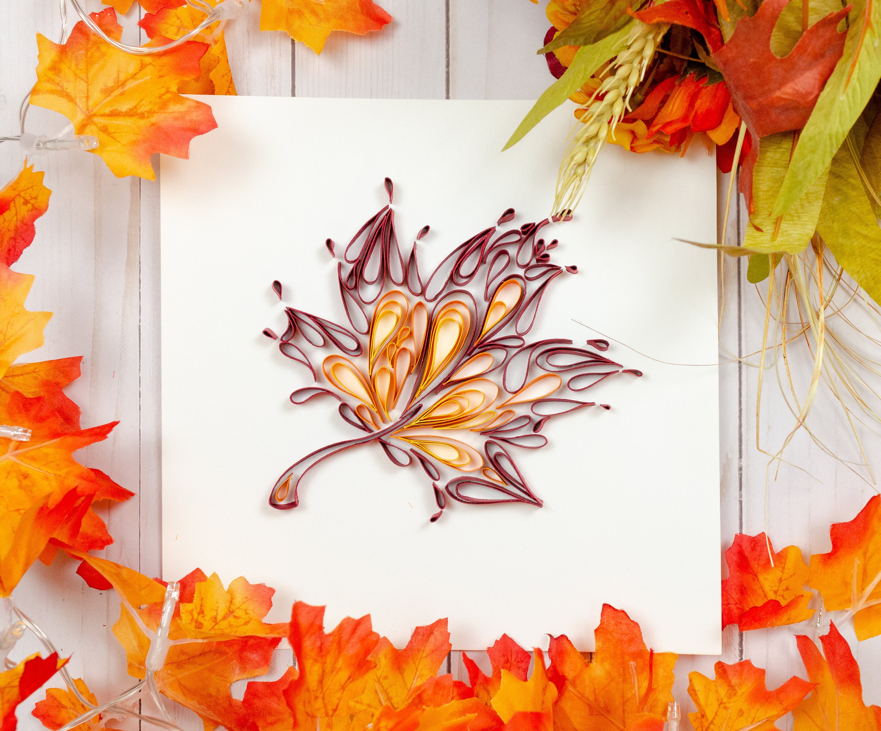 Quilling Autumn Leaf - Mahagon Fall Quilling Template - Maple Leaf ...