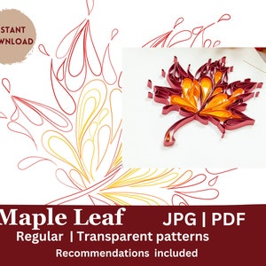 Quilling Autumn Leaf - Mahagon Fall Quilling Template - Maple Leaf - Quilling Patterns to Download