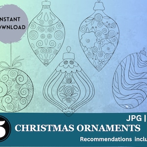 Set of Five Quilling Patterns - Elegant Quilled Ornaments -DIY Quilling Patterns for Holiday Decor - Quilling Ornament Patterns Set