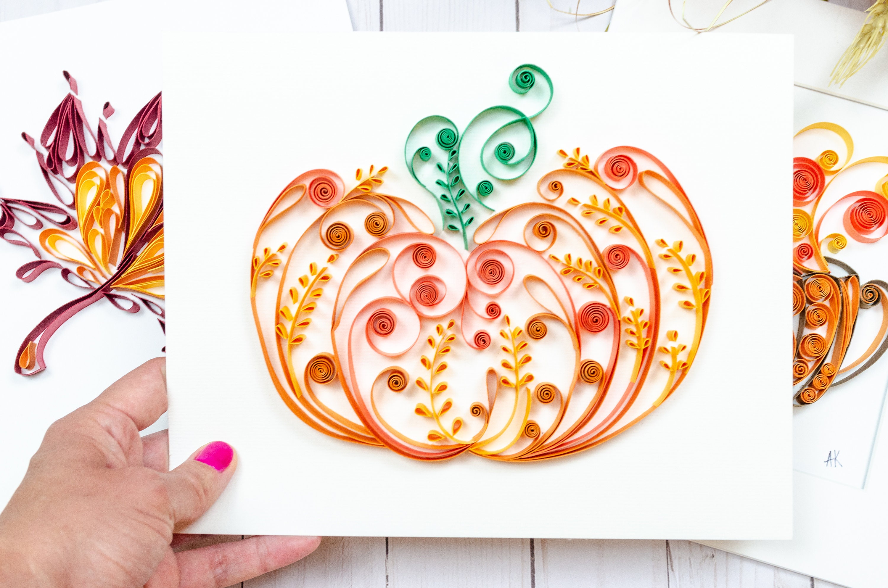 Fall Quilling Pumpkin Template Quilling Pattern for Etsy