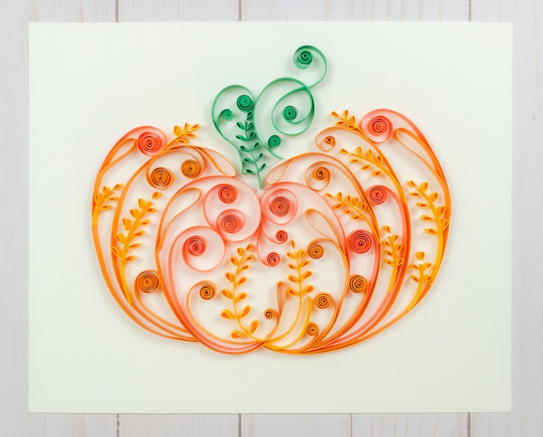Quilling Pumpkin Decor fall Paper Artwork Fall Home Decor Etsy