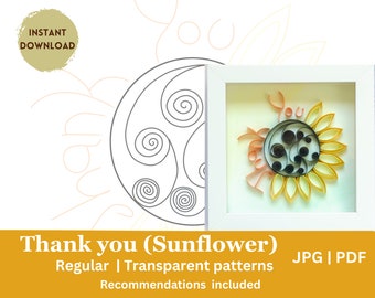 Sunflower Decoration - Paper Flower Pattern - Fall Template - Autumn Quilling Art - Quilling paper art - Thank You Art