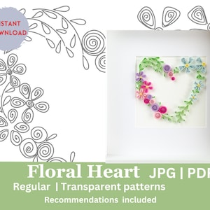 Fancy Herz - Quilling Herz Muster - Papier Kunst Vorlage - Quilling Valentinstag Geschenk - Geschenk für sie ihn