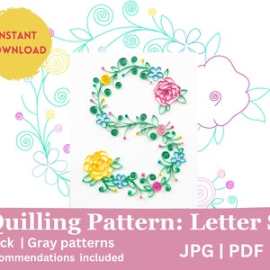 Quilling Letter S - Alphabet Template - Paper Pattern Instant Download - DIY Quilling Template