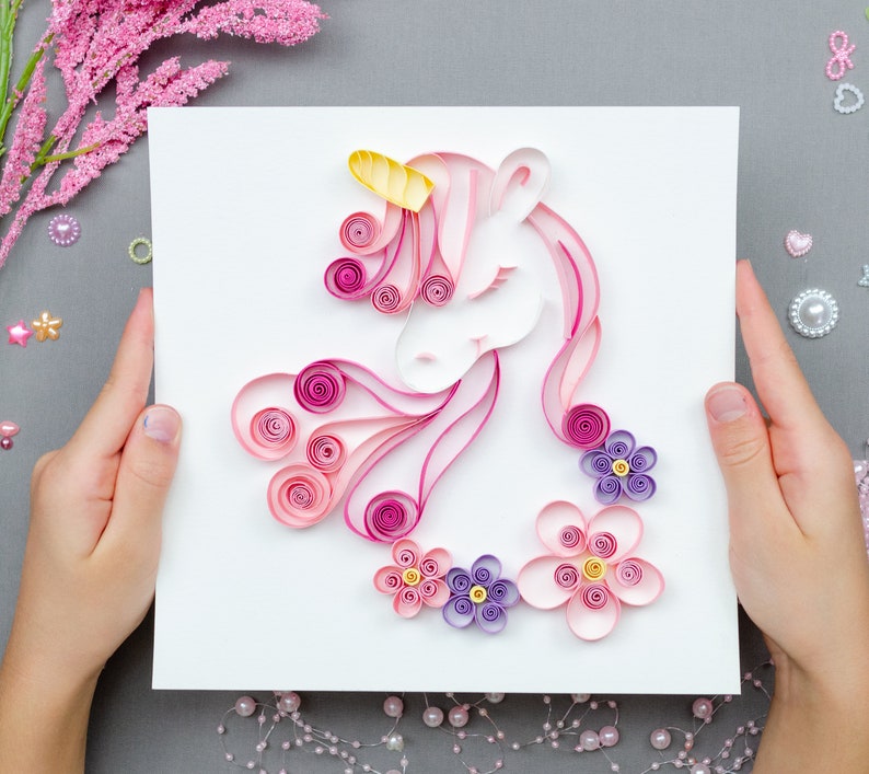 quilling pattern unicorn template unicorn pattern instant etsy