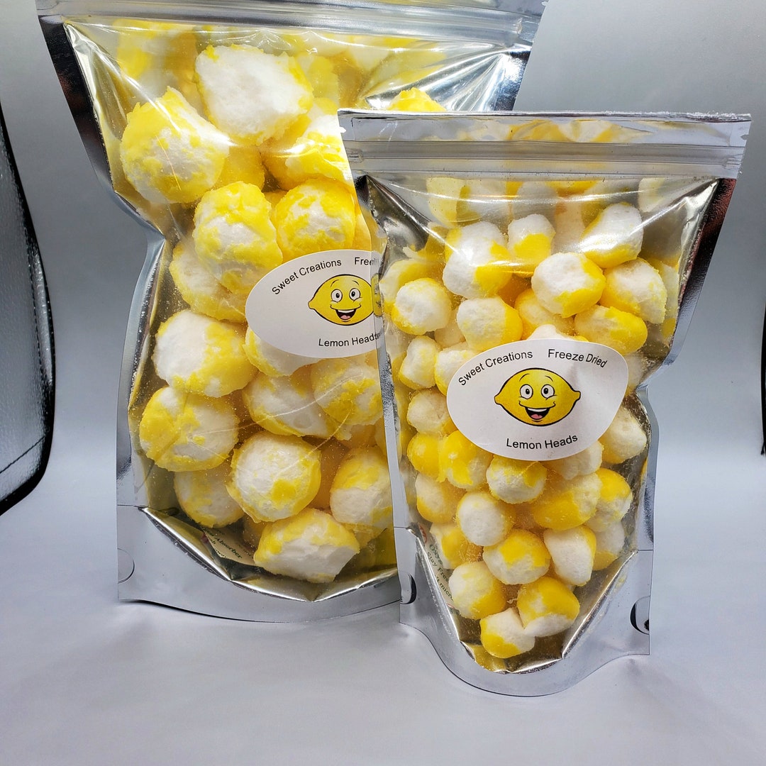 thumbnail image 2 of Freeze Dried Candy Lemon Smileys – 4oz Bag – Made Fresh In USA – Resealable Snack 2 of 4