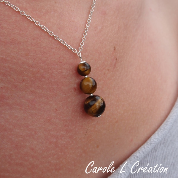 ANNA collection necklace, high quality natural stones, 925 silver, Carole L Création, Creator Ateliers Art de France