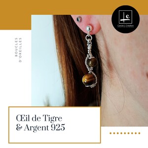 Earrings "LOUISE" , high quality natural stones, Silver 925, Carole L Creation, Designer Ateliers Art de France