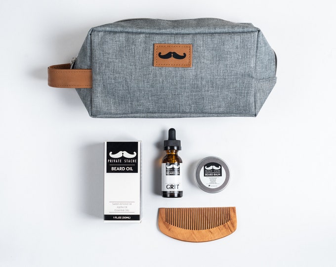 BEARD GROOMING KIT-Beard Oil, Balm, Comb, and Grooming Bag