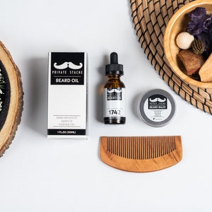 BEARD KIT: Beard Oil, Balm, and Comb Beard Care Kit image 1