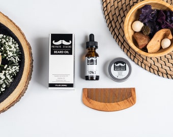 BEARD KIT: Beard Oil, Balm, and Comb - Beard Care Kit