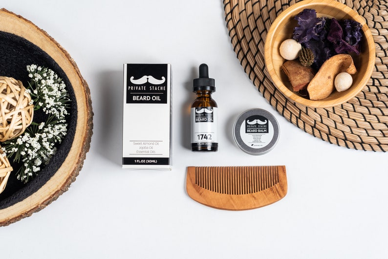 BEARD KIT: Beard Oil, Balm, and Comb Beard Care Kit image 1