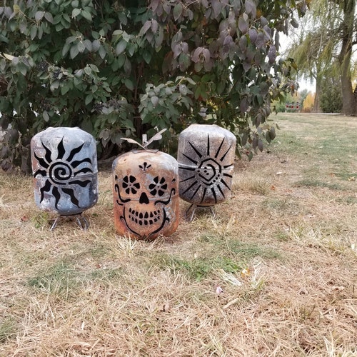 Tribal Sun Tank, Jack O Lanterns, Metal Lawn Art, Front Porch