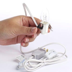 6FT Candelabra Base Socket Cord Set - White Pigtail