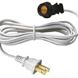 6FT Cord Set with Snap-In Pigtail Candelabra Base Socket White. Can be installed in back of most tankdeliers!
