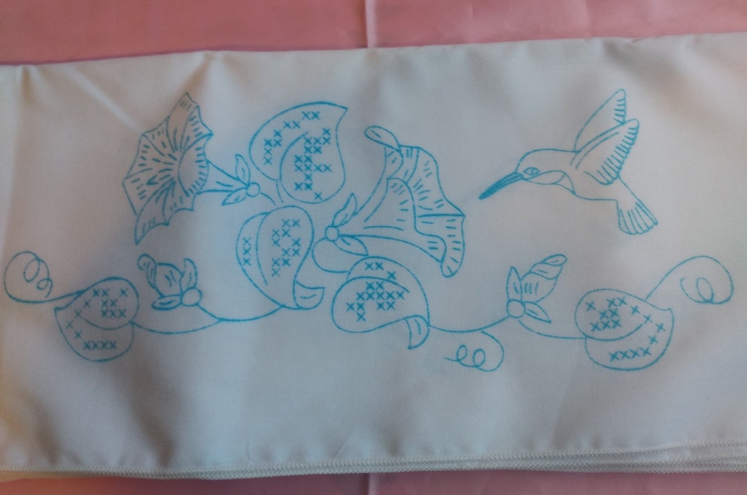 Pillowcases to Embroider. Stamped Motif Morning Glory Etsy