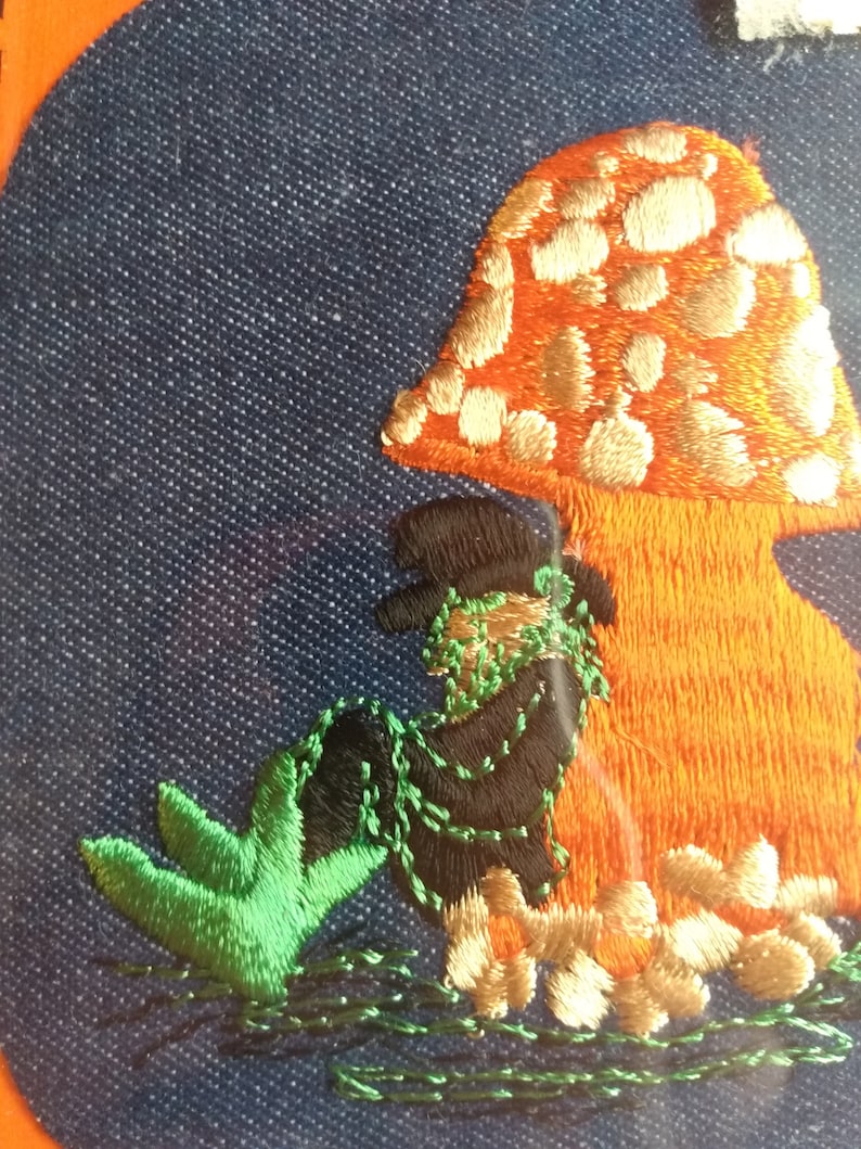 Groovy Mushroom leprechaun Iron on Embroidered Patch plus Murphy/'s Stick Tite Jeans Patch.