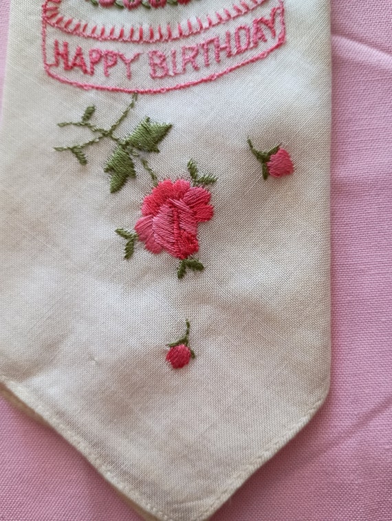 Happy Birthday Handkerchief. Birthday cake, candl… - image 5