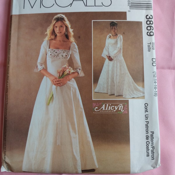 Plus Size Wedding Dress - Complete Uncut Pattern Wedding Dress. McCalls 3869. Sizes: 12, 14, 16, 18. Women's Bridal Gown. Alicyn Exclusives